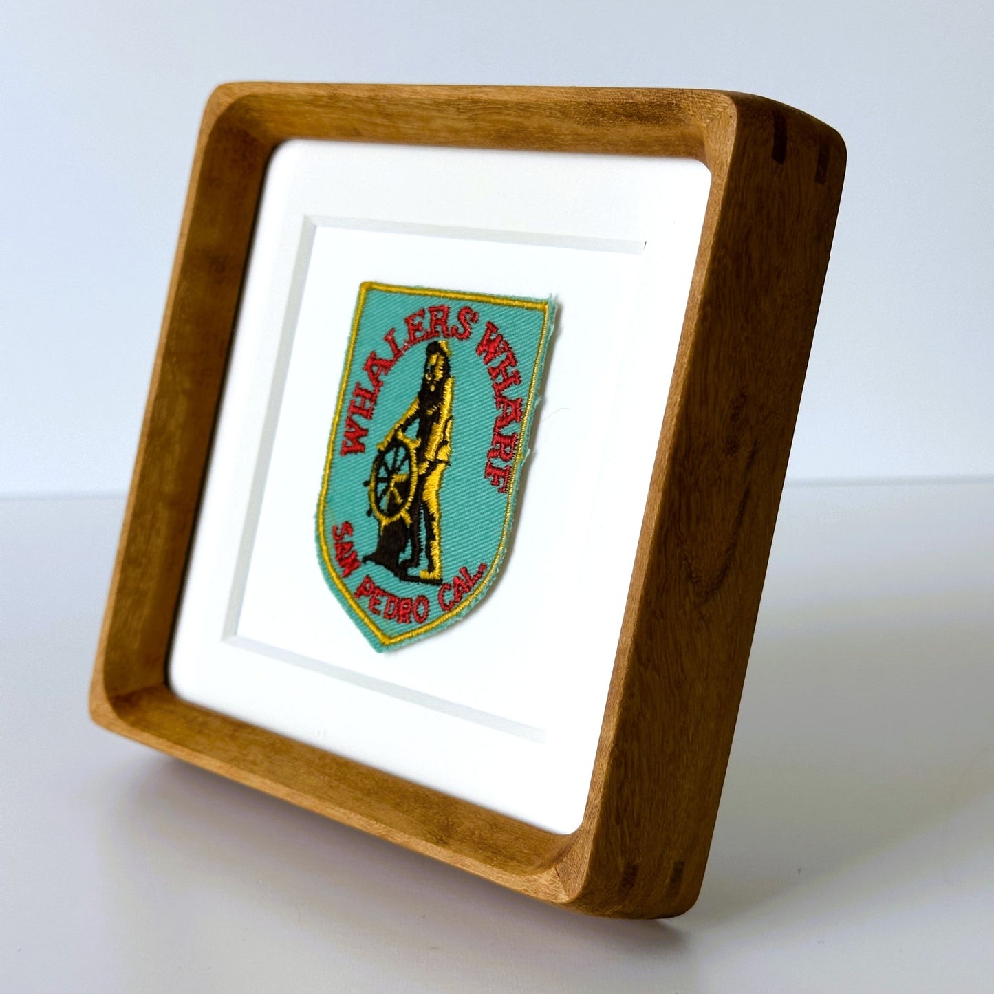 California San Pedro Whalers Wharf Old Salt Vintage Patch Wood Framed