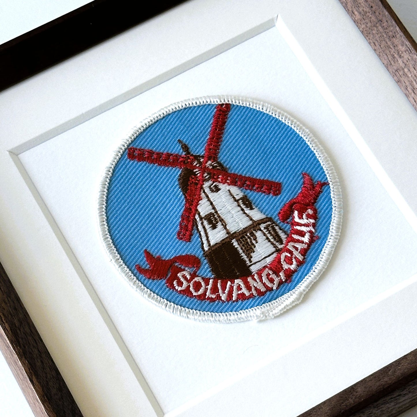 California Solvang Windmill Framed Vintage Travel Patch