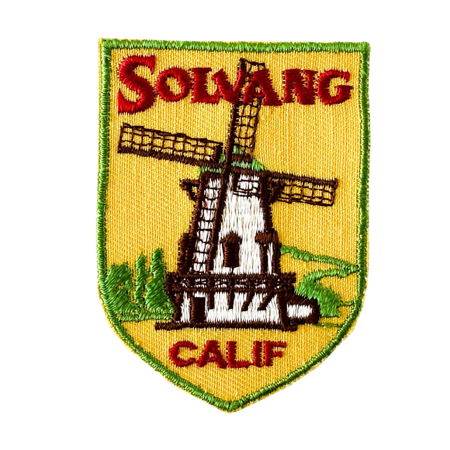 California Solvang Windmill Yellow Vintage Patch