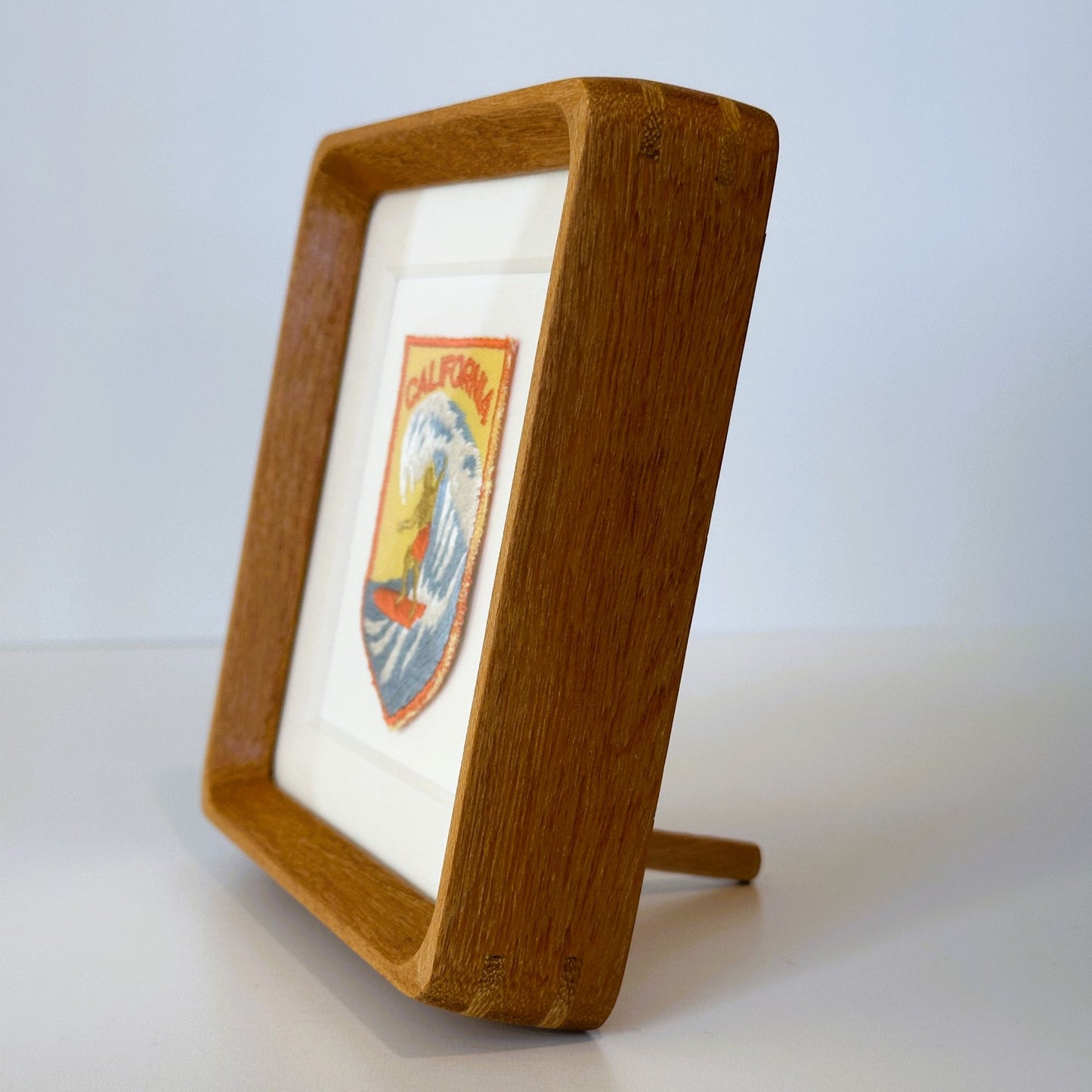 California Surfer Vintage Travel Patch Wood Framed