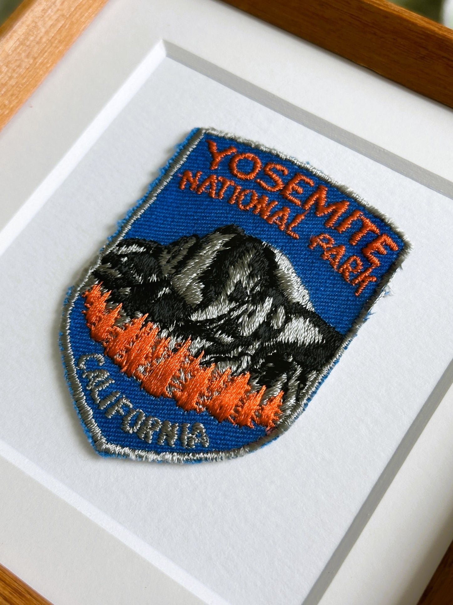California Yosemite National Park Vintage Patch Wood Framed