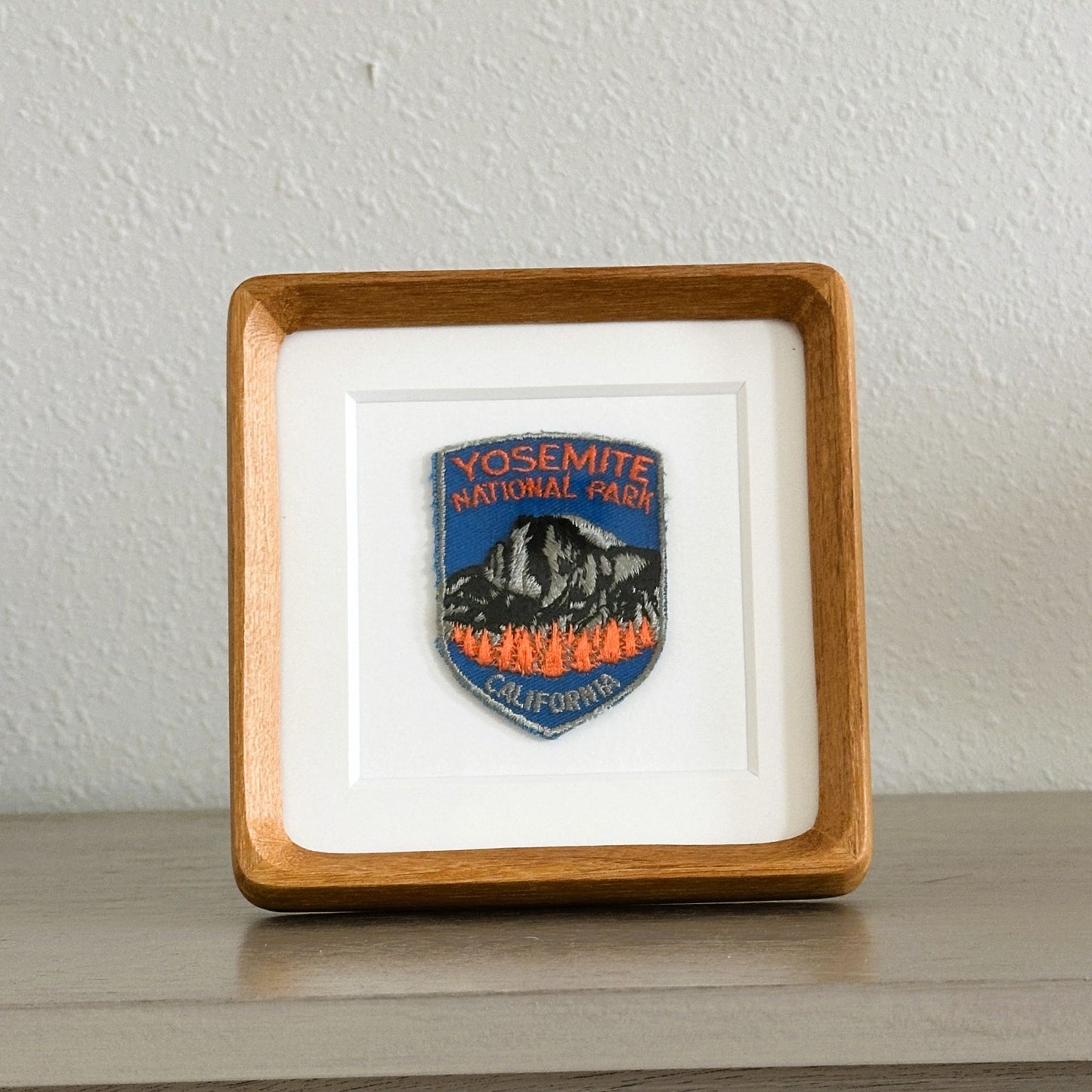 California Yosemite National Park Vintage Patch Wood Framed