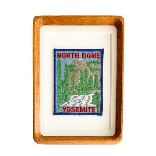 California Yosemite National Park North Dome Vintage Patch Wood Framed