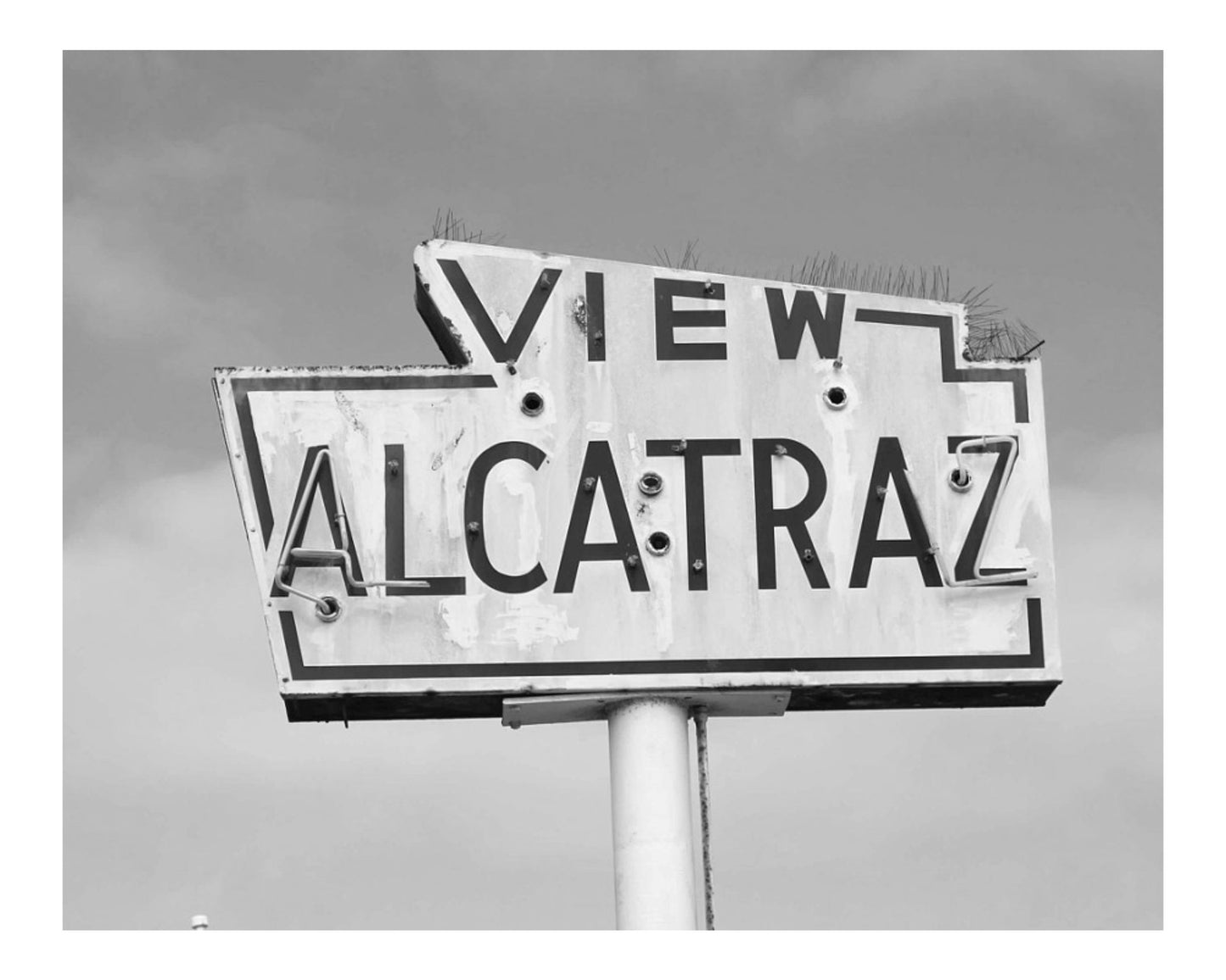 California San Francisco View Alcatraz Sign Giclee Travel Print
