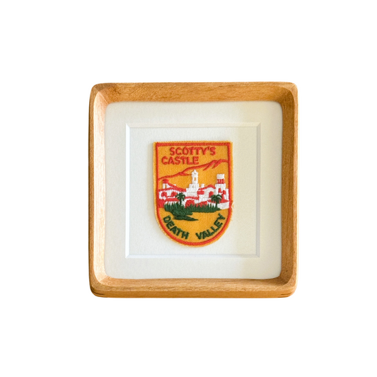 California Death Valley Scotty's Castle Vintage Patch Wood Framed