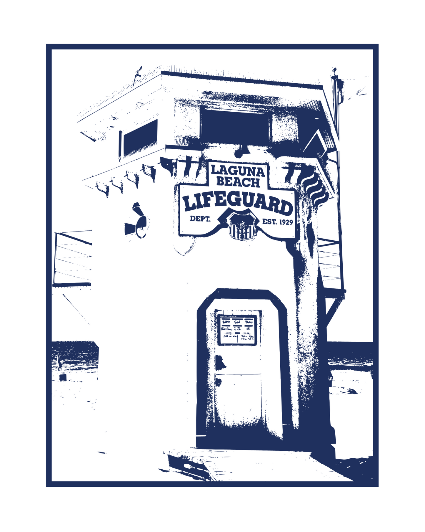 California Laguna Beach Lifeguard Station Giclee Travel Print
