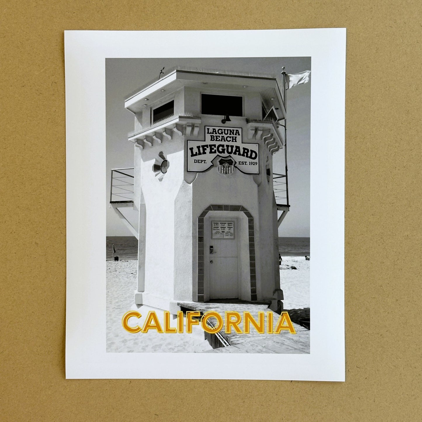 California Laguna Beach Lifeguard Station Giclee Travel Print
