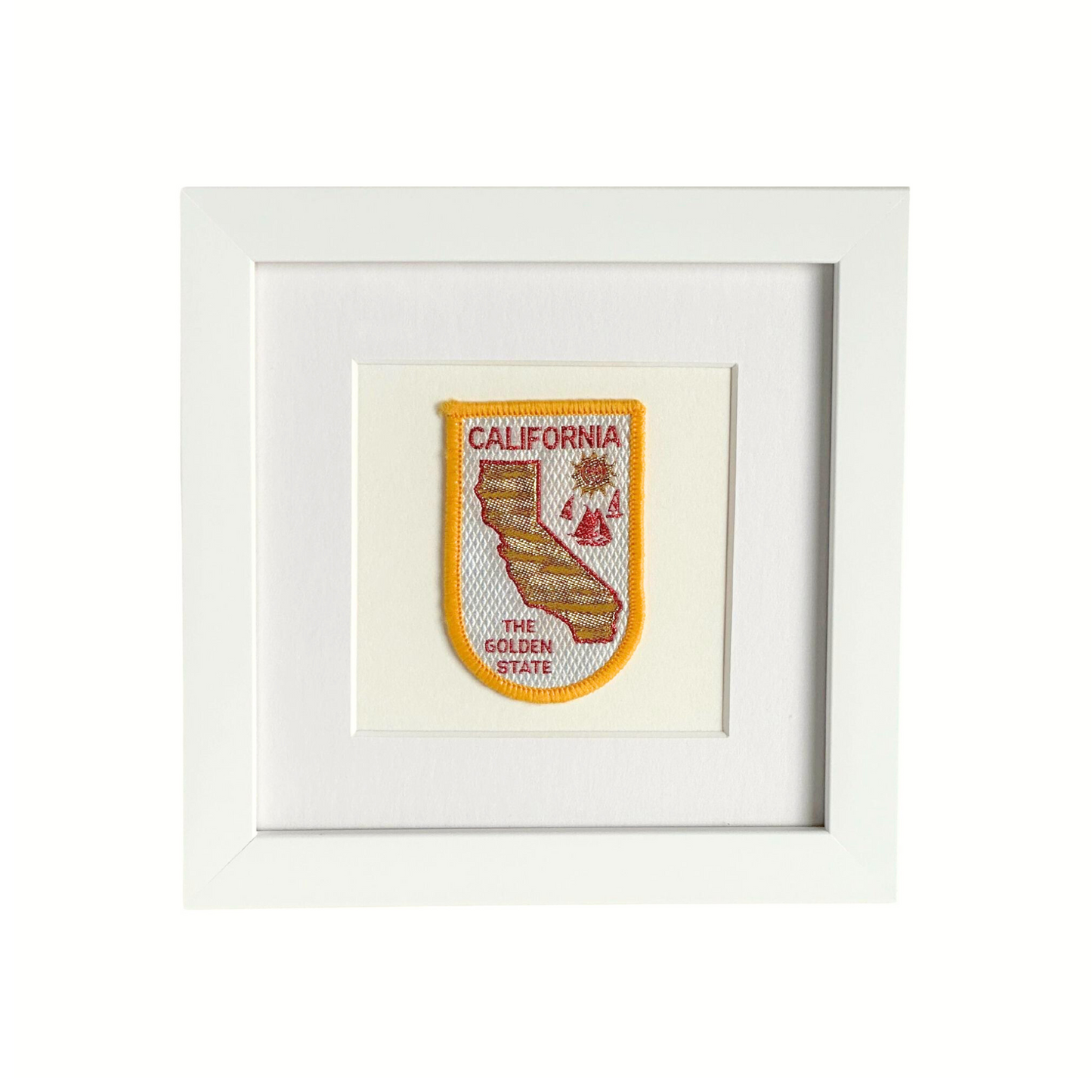 California Golden Map Framed Vintage Travel Patch