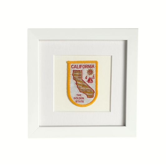 California Golden Map Framed Vintage Travel Patch