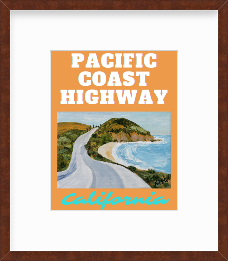 California Pacific Coast Highway Giclee Travel Art Print