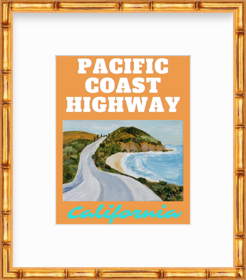 California Pacific Coast Highway Giclee Travel Art Print