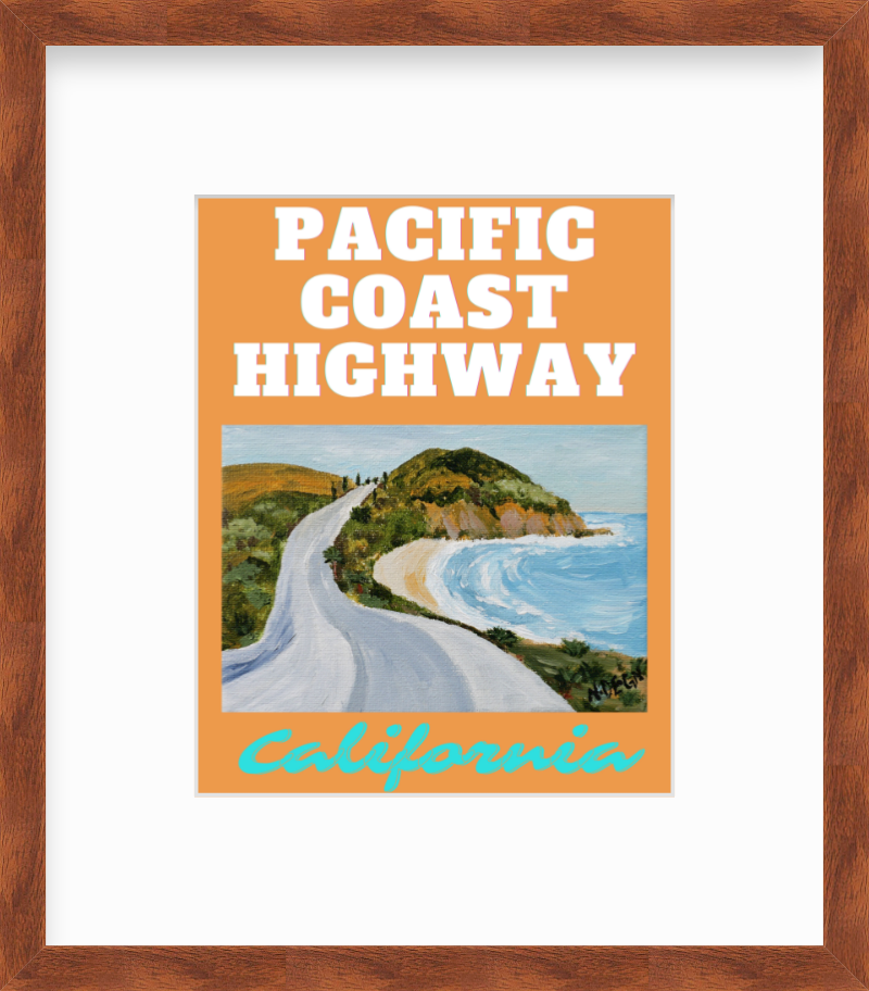 California Pacific Coast Highway Giclee Travel Art Print