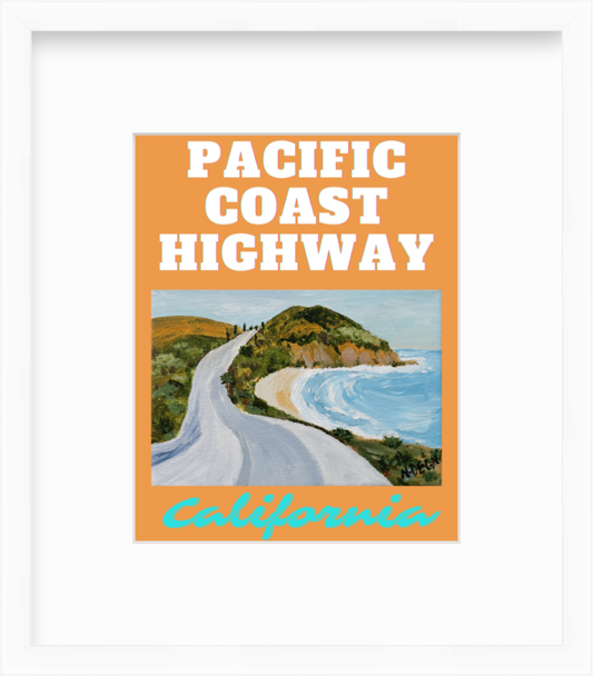 California Pacific Coast Highway Giclee Travel Art Print