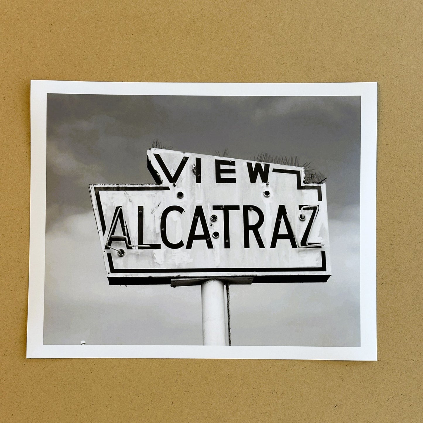California San Francisco View Alcatraz Sign Giclee Travel Print