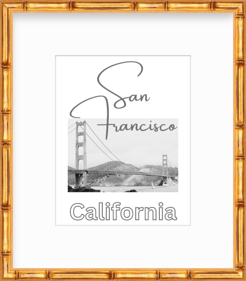 California San Francisco Golden Gate Bridge Giclee Travel Print