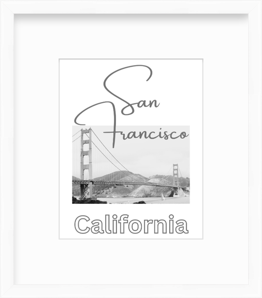 California San Francisco Golden Gate Bridge Giclee Travel Print