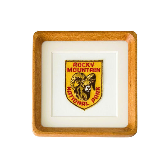 Colorado Rocky Mountain National Park Wildlife Vintage Travel Patch Wood Framed