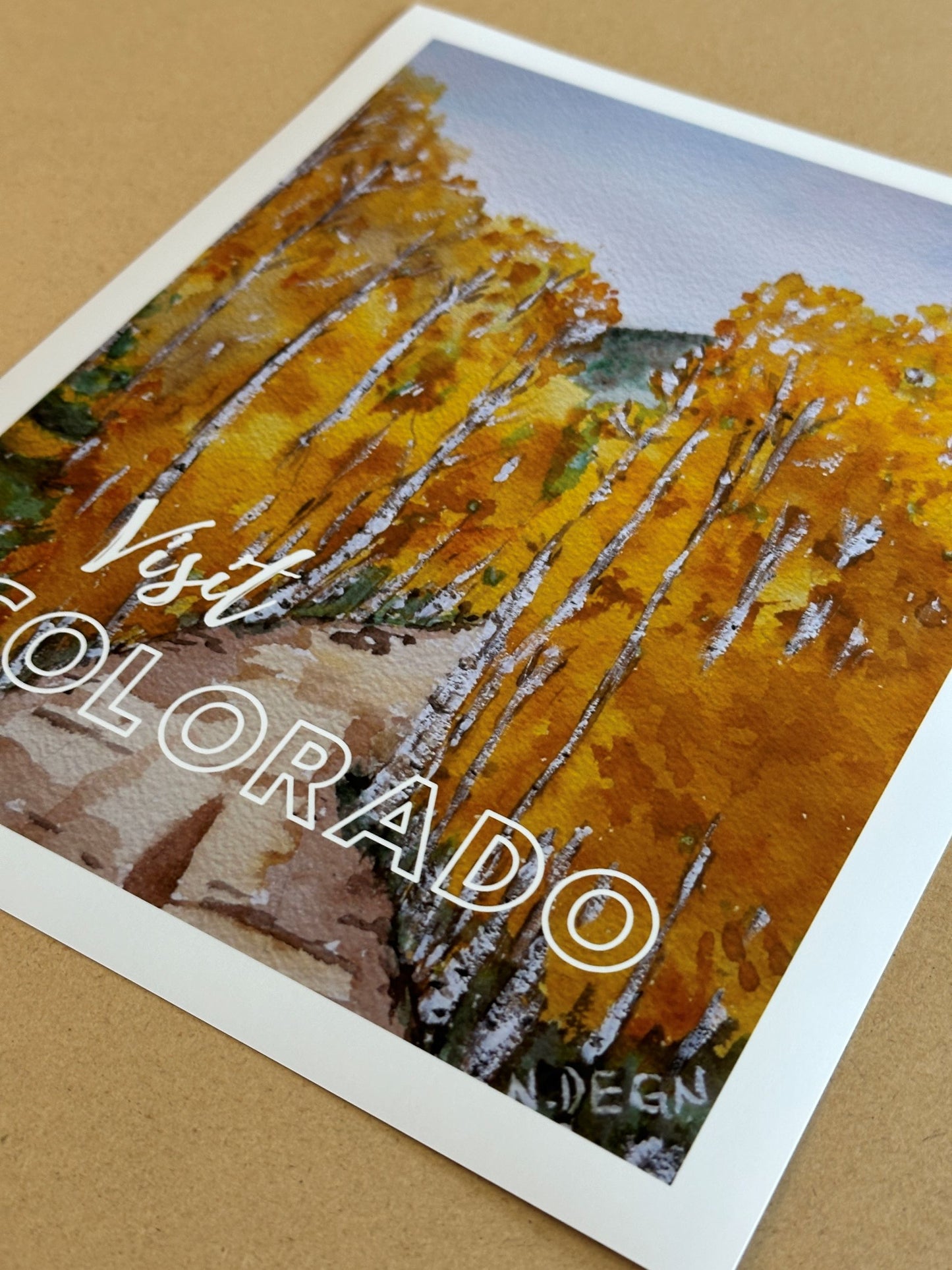 Colorado Aspens Watercolor Painting Giclee Travel Style Art Print