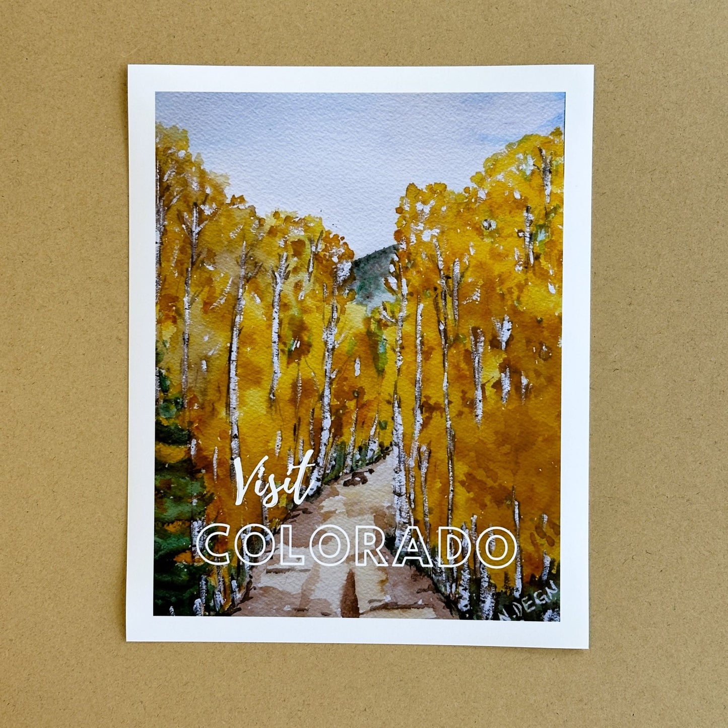 Colorado Aspens Watercolor Painting Giclee Travel Style Art Print