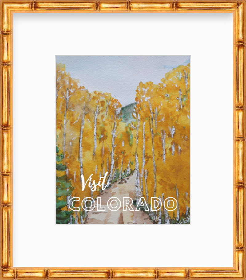 Colorado Aspens Watercolor Painting Giclee Travel Style Art Print