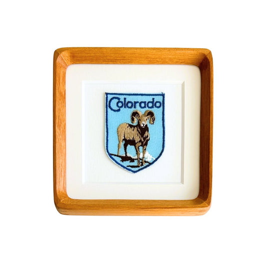 Colorado Bighorn Sheep Vintage Framed Travel Patch