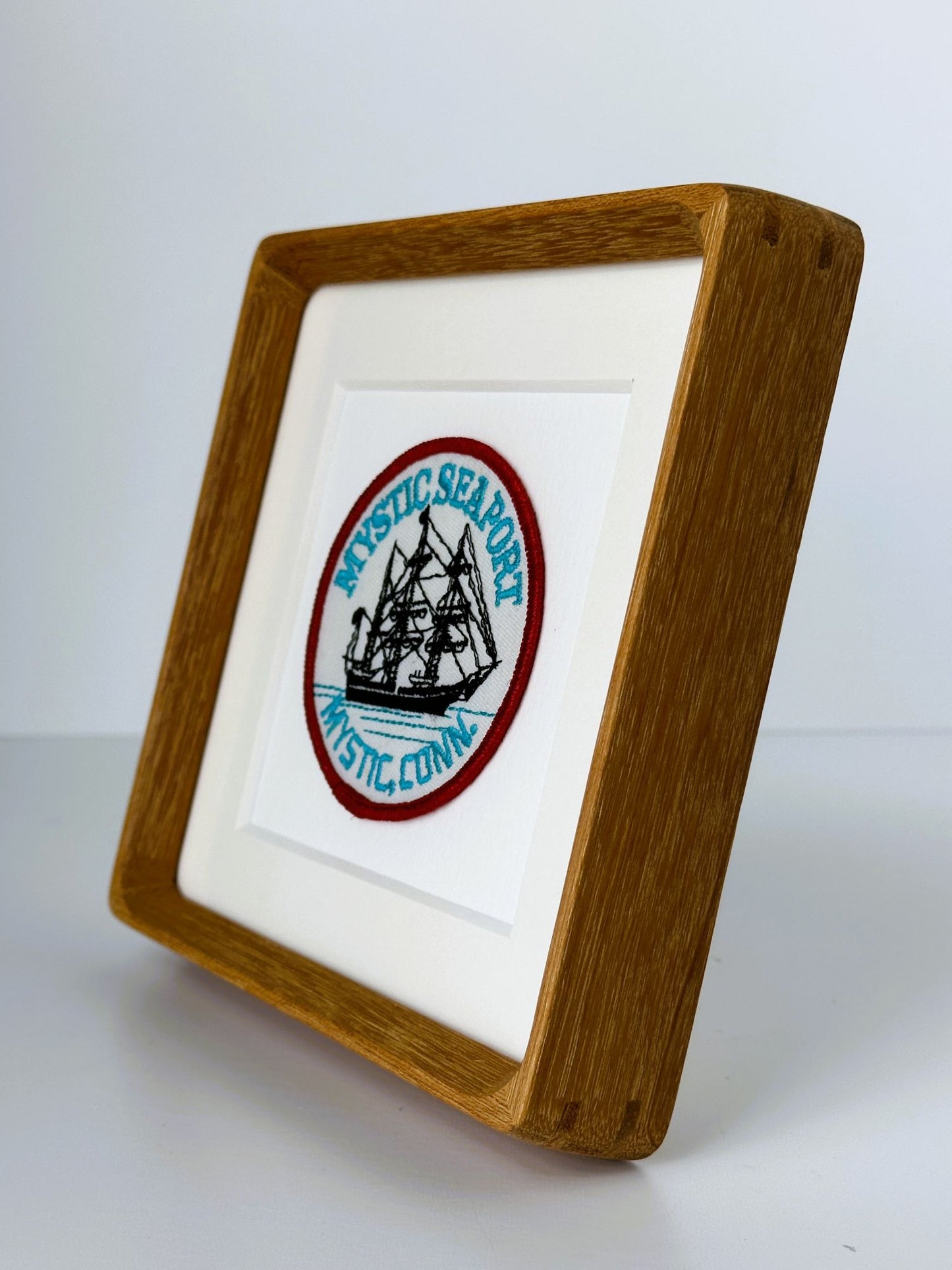 Connecticut Mystic Seaport Ship Framed Vintage Travel Patch