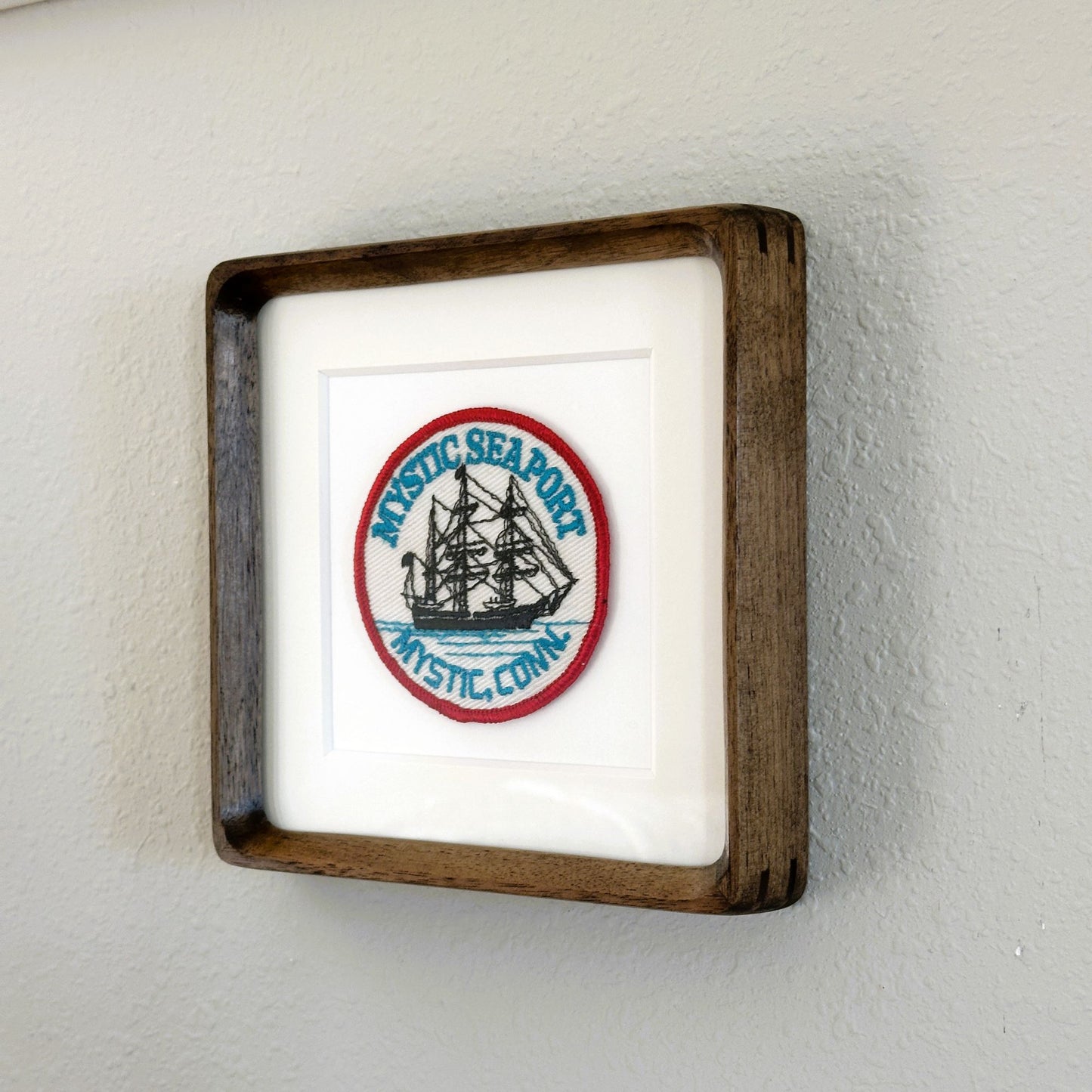 Connecticut Mystic Seaport Framed Vintage Travel Patch