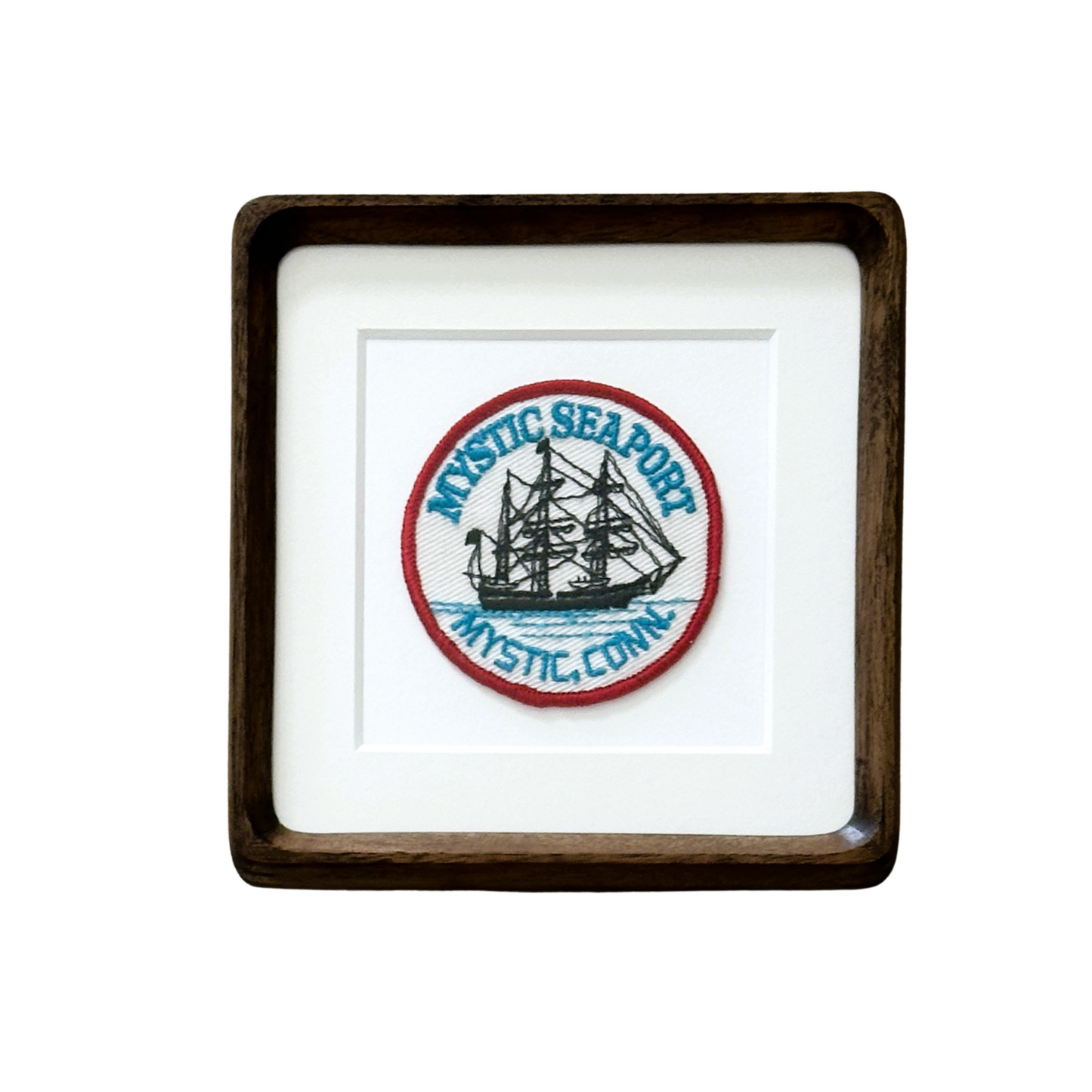 Connecticut Mystic Seaport Framed Vintage Travel Patch