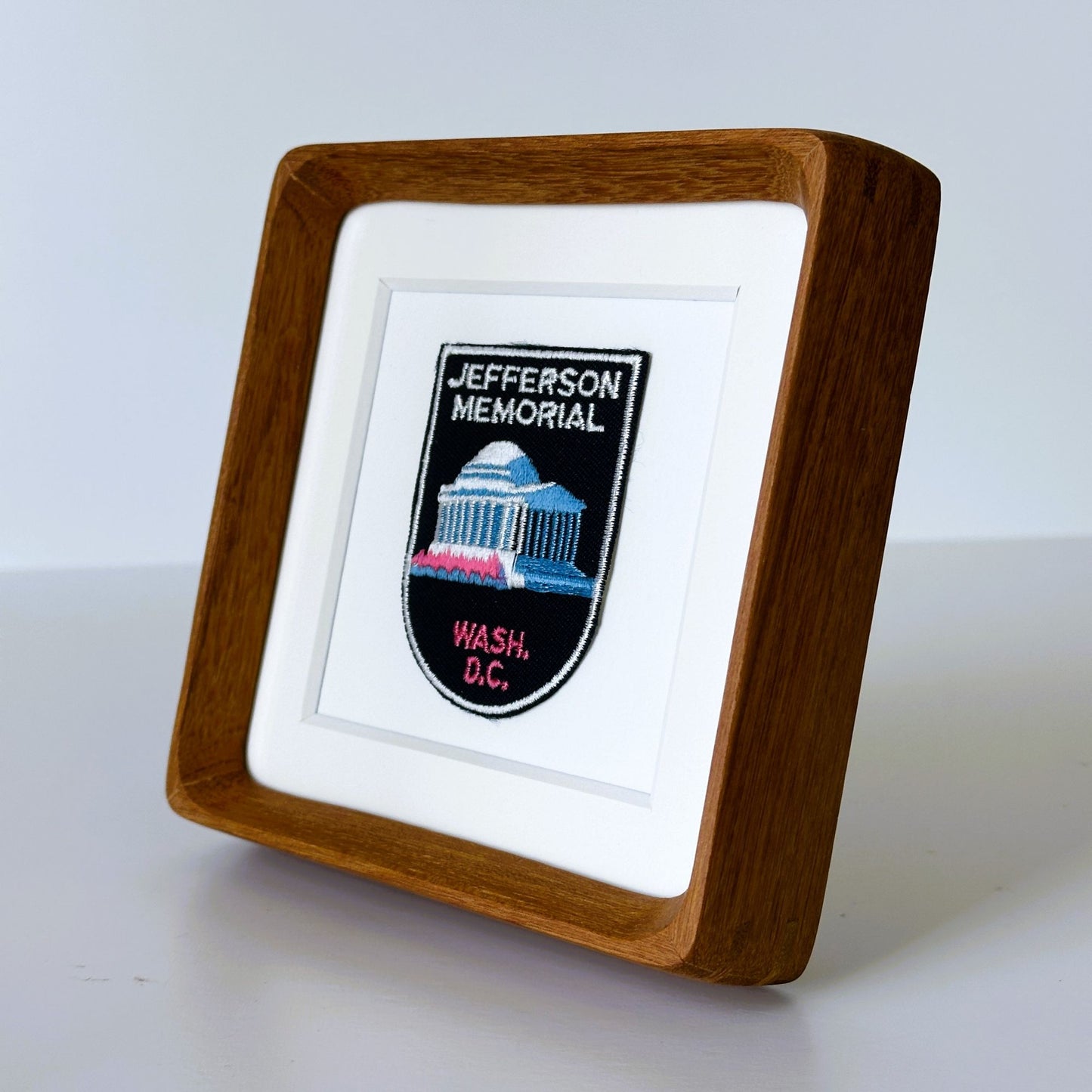 DC Washington Jefferson Memorial Vintage Framed Travel Patch