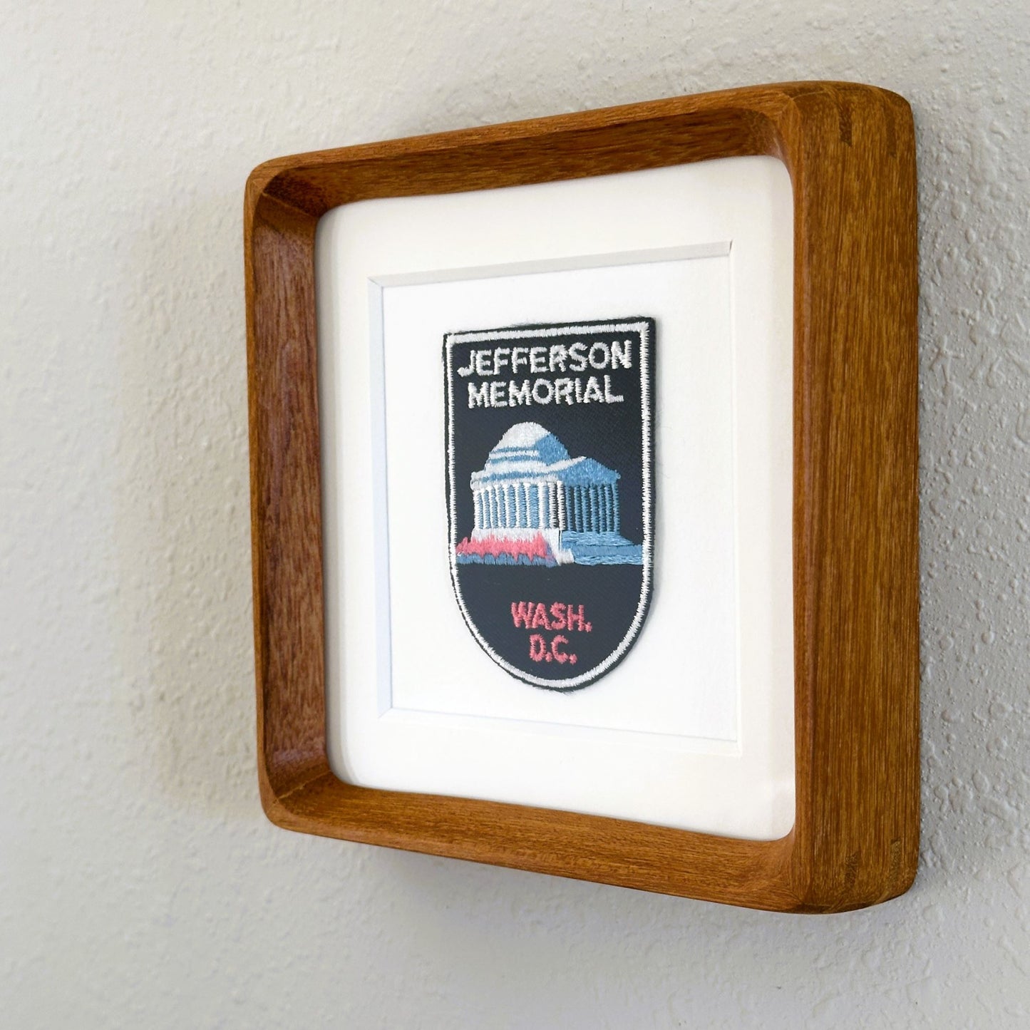 DC Washington Jefferson Memorial Vintage Framed Travel Patch