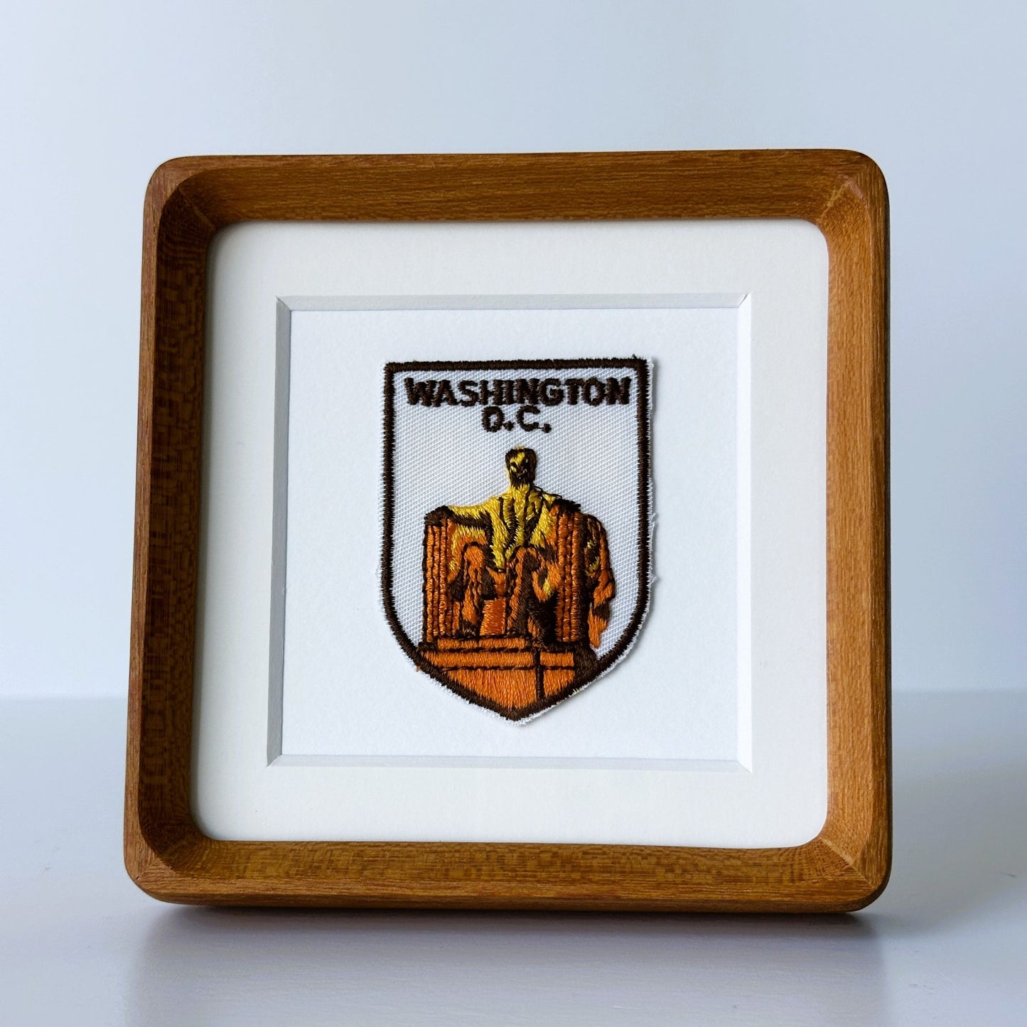 DC Washington Lincoln Memorial Vintage Framed Travel Patch