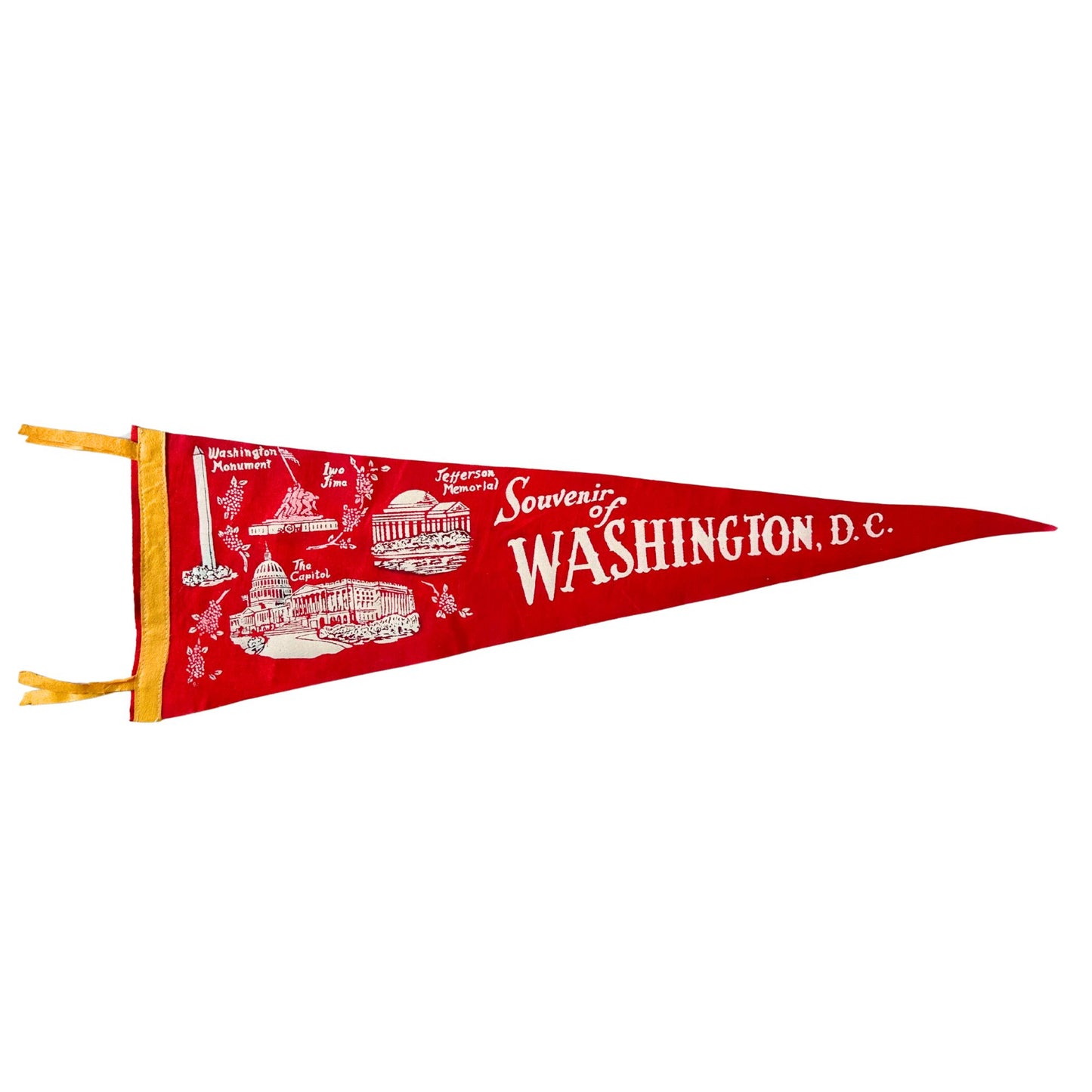 DC Washington Souvenir of Washington Large Red Vintage Pennant