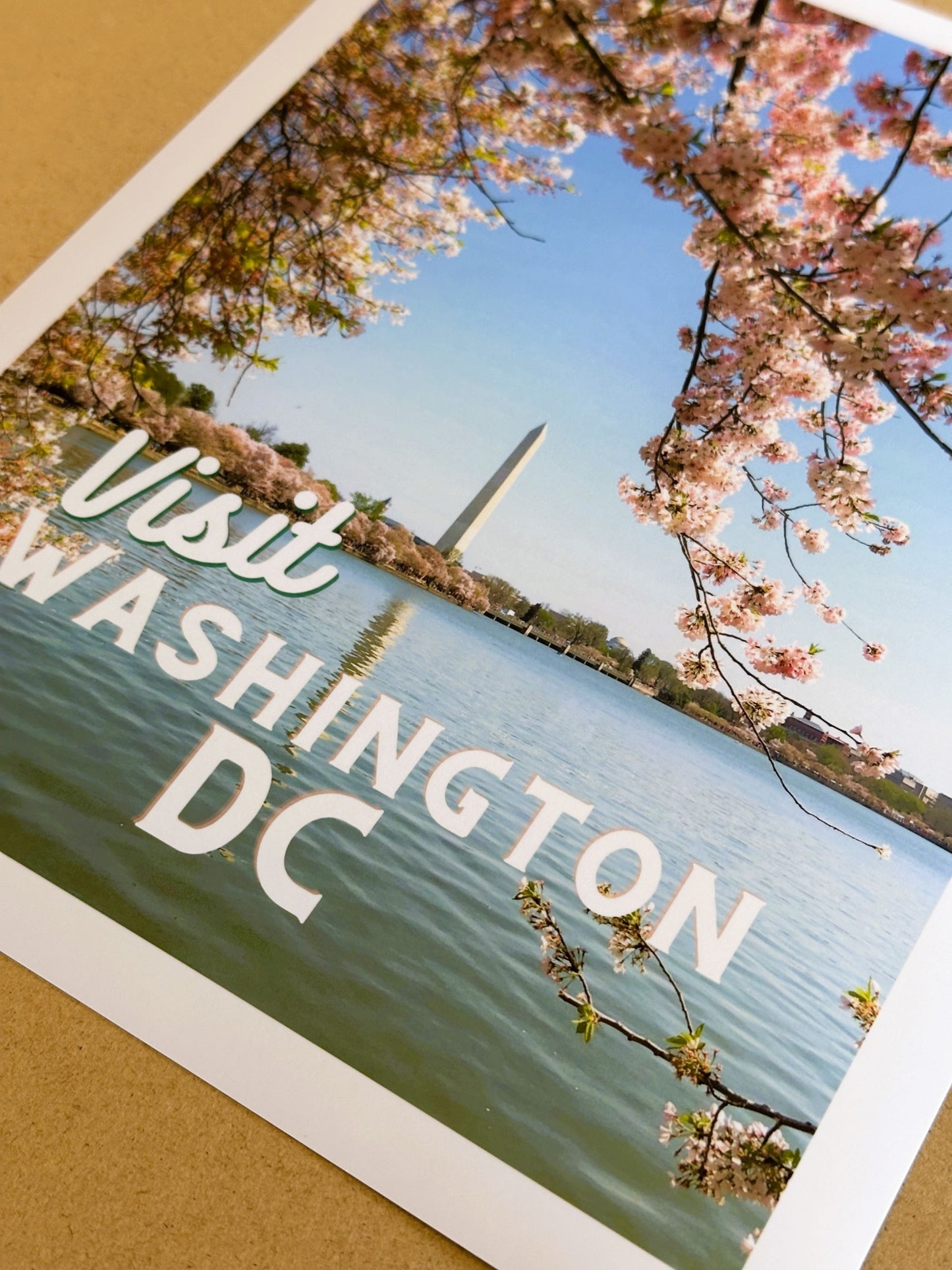 DC Cherry Blossoms Tidal Basin Washington Monument DC Giclee Travel Print
