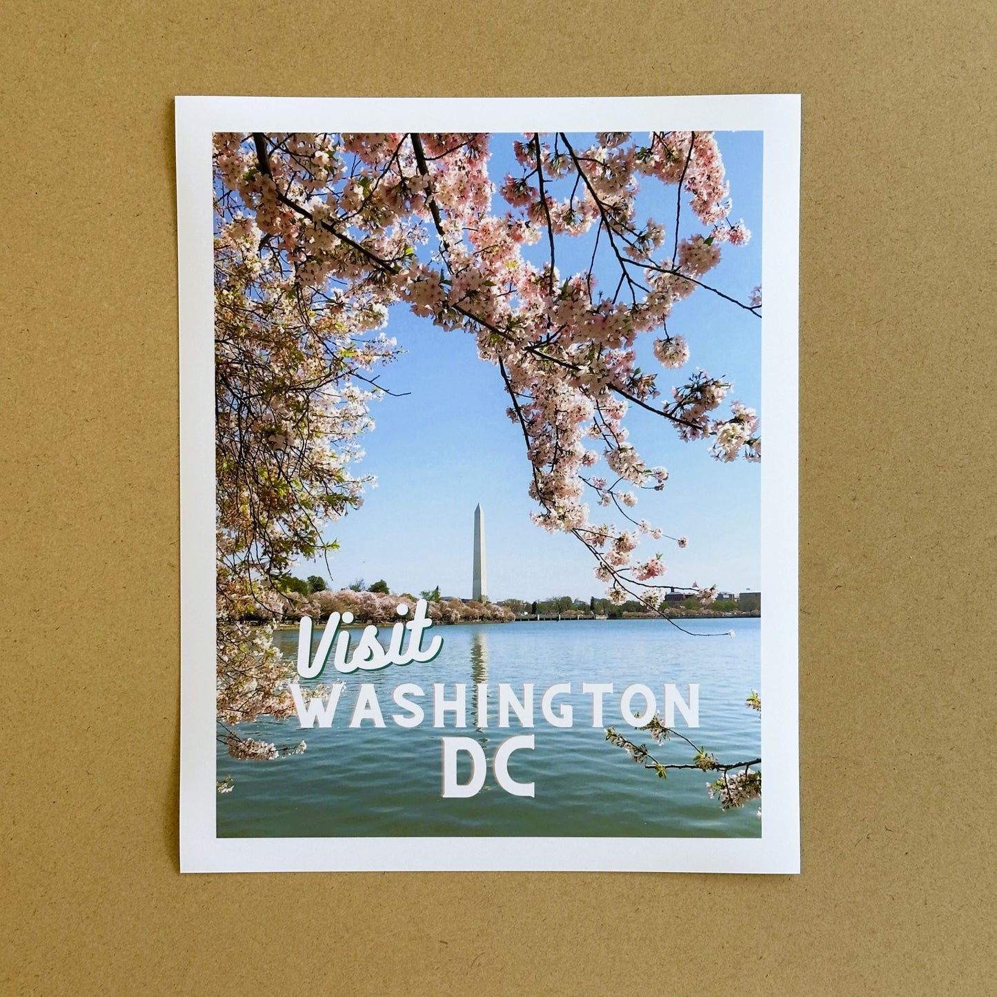 DC Cherry Blossoms Tidal Basin Washington Monument DC Giclee Travel Print