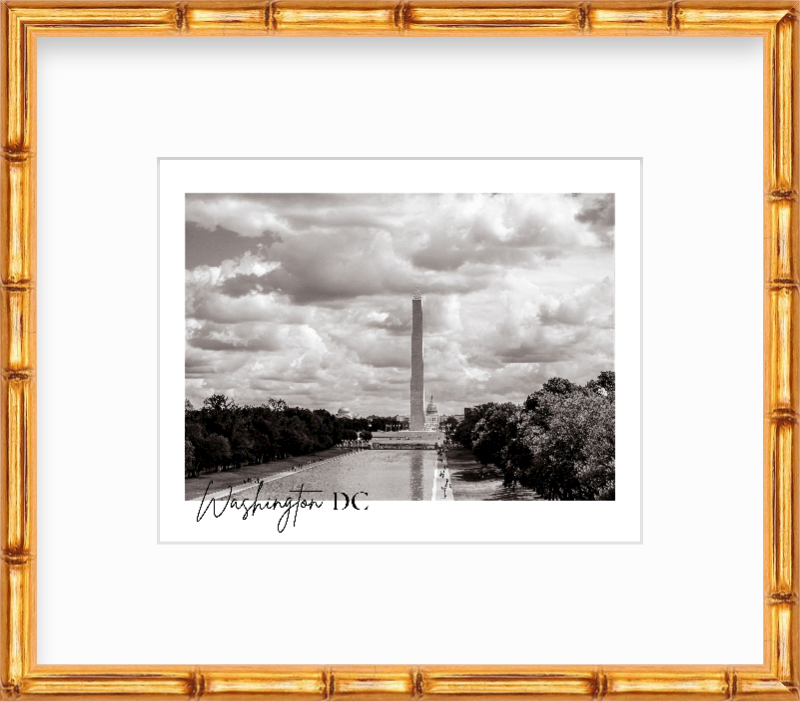 DC National Mall Lincoln Memorial Reflecting Pool Washington Monument DC Giclee Travel Print