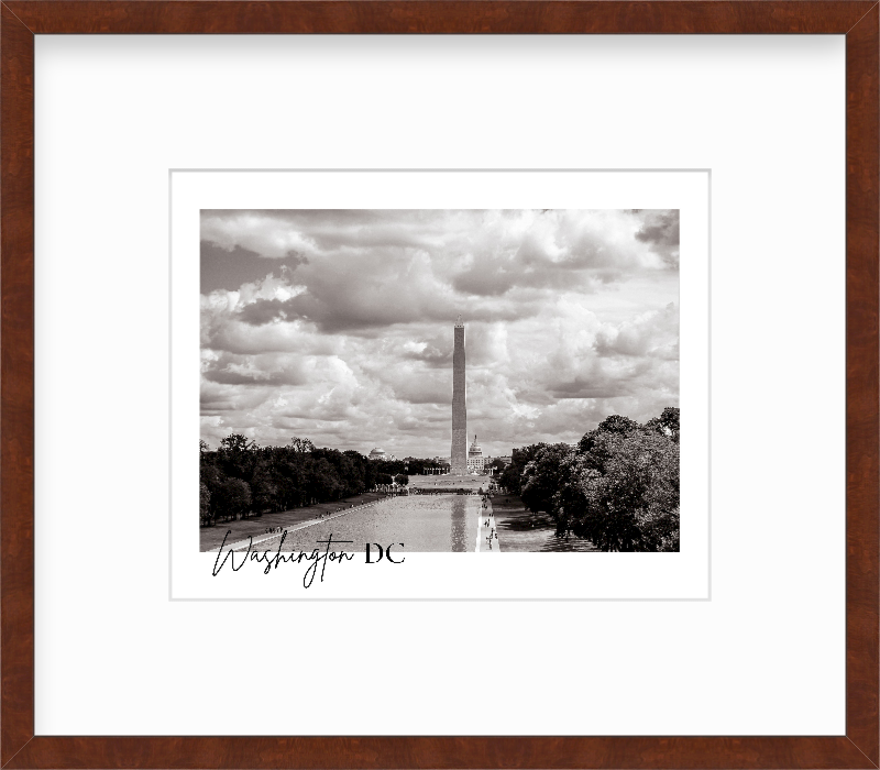 DC National Mall Lincoln Memorial Reflecting Pool Washington Monument DC Giclee Travel Print
