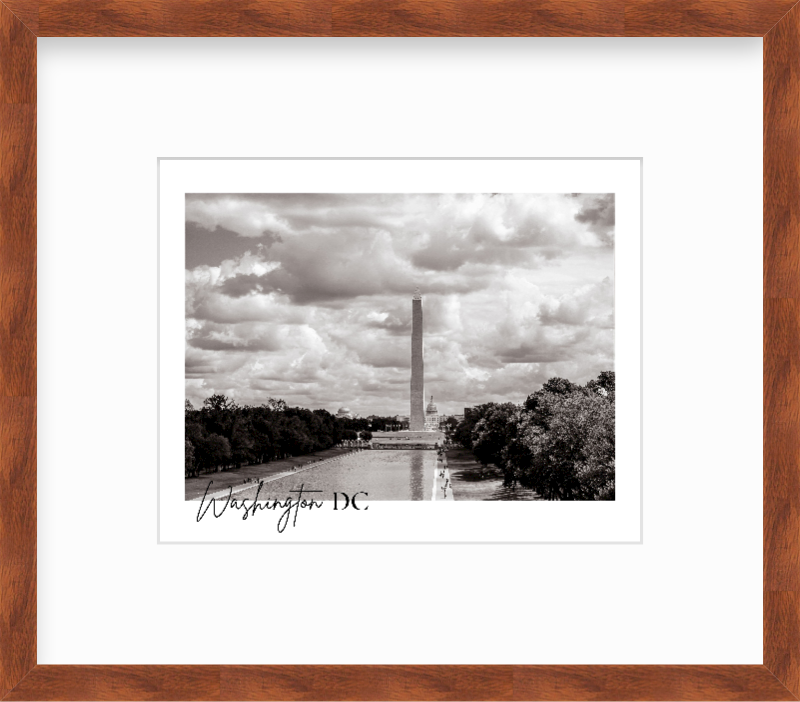 DC National Mall Lincoln Memorial Reflecting Pool Washington Monument DC Giclee Travel Print