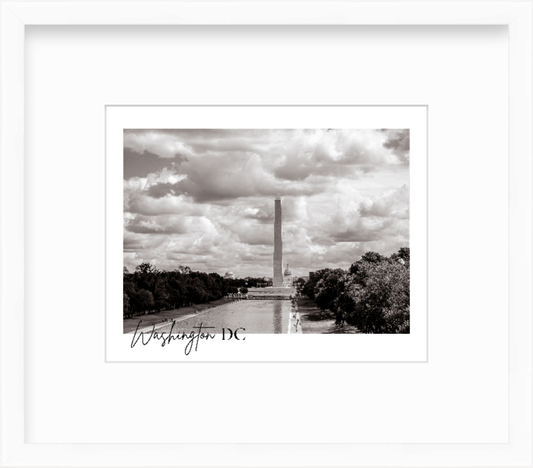 DC National Mall Lincoln Memorial Reflecting Pool Washington Monument DC Giclee Travel Print