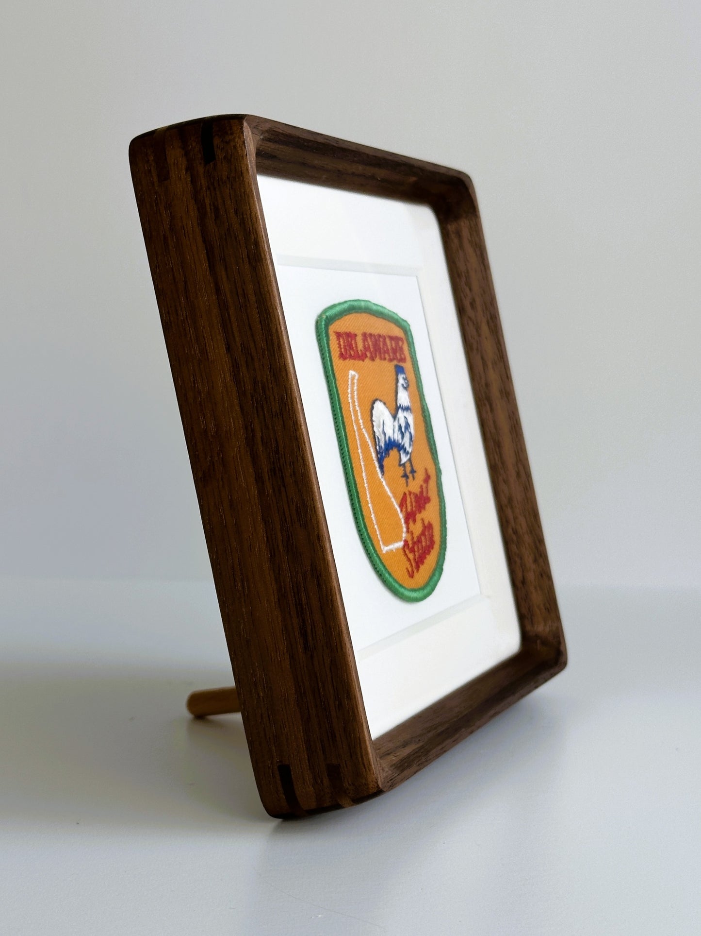 Delaware First State Rooster Vintage Framed Travel Patch