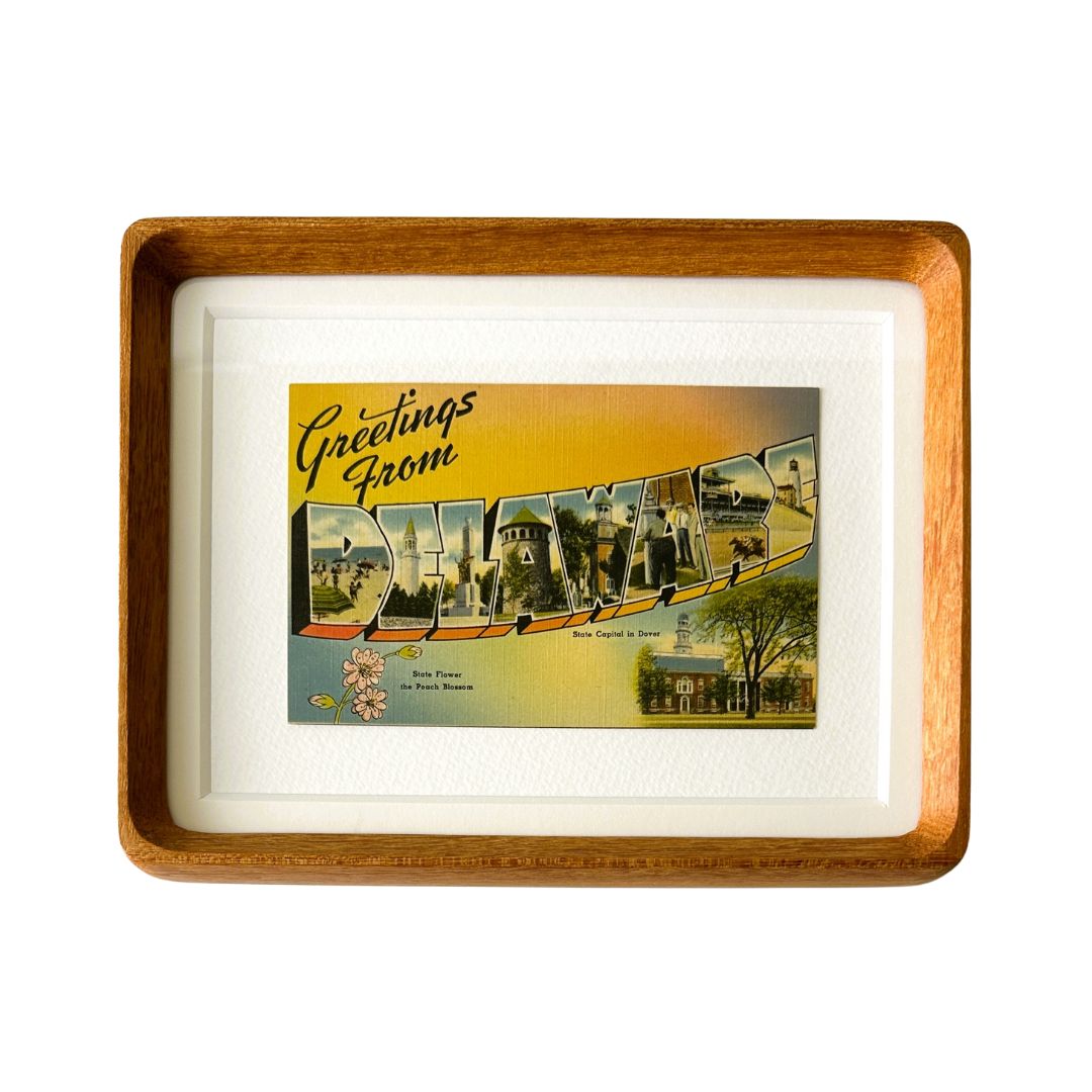 Delaware, Greetings From Delaware Framed Vintage Postcard