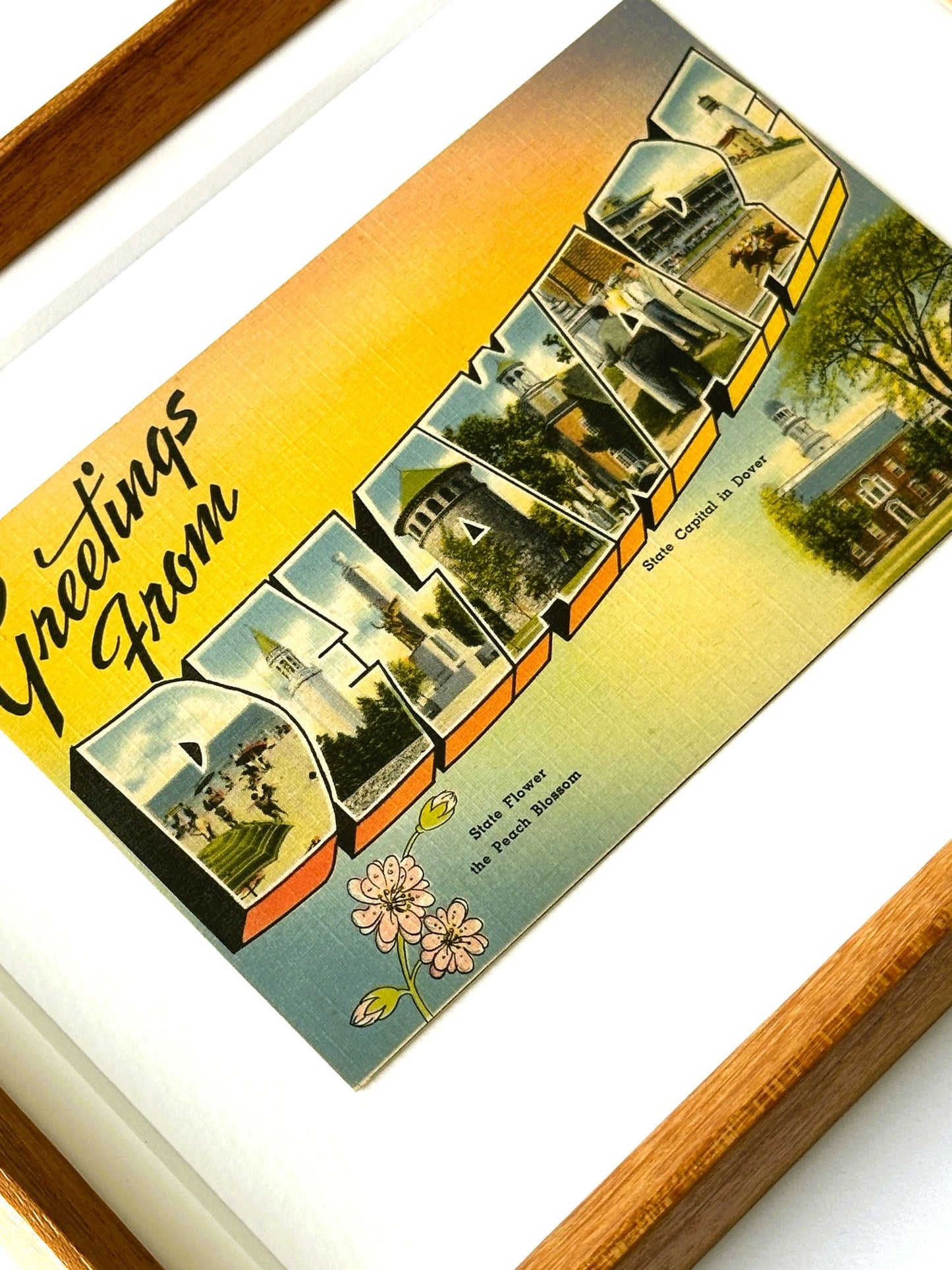 Delaware, Greetings From Delaware Framed Vintage Postcard
