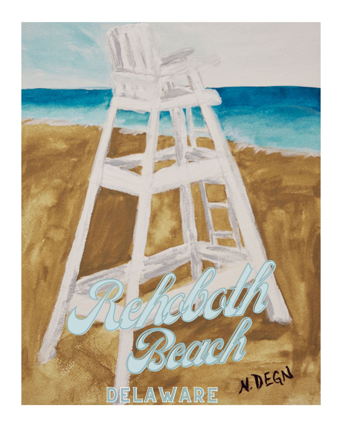 Delaware Rehoboth Beach Art Giclee Travel Print