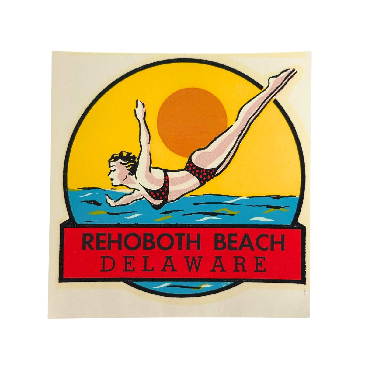 Delaware Rehoboth Beach Vintage 1960's Decal Sticker in Original Packaging