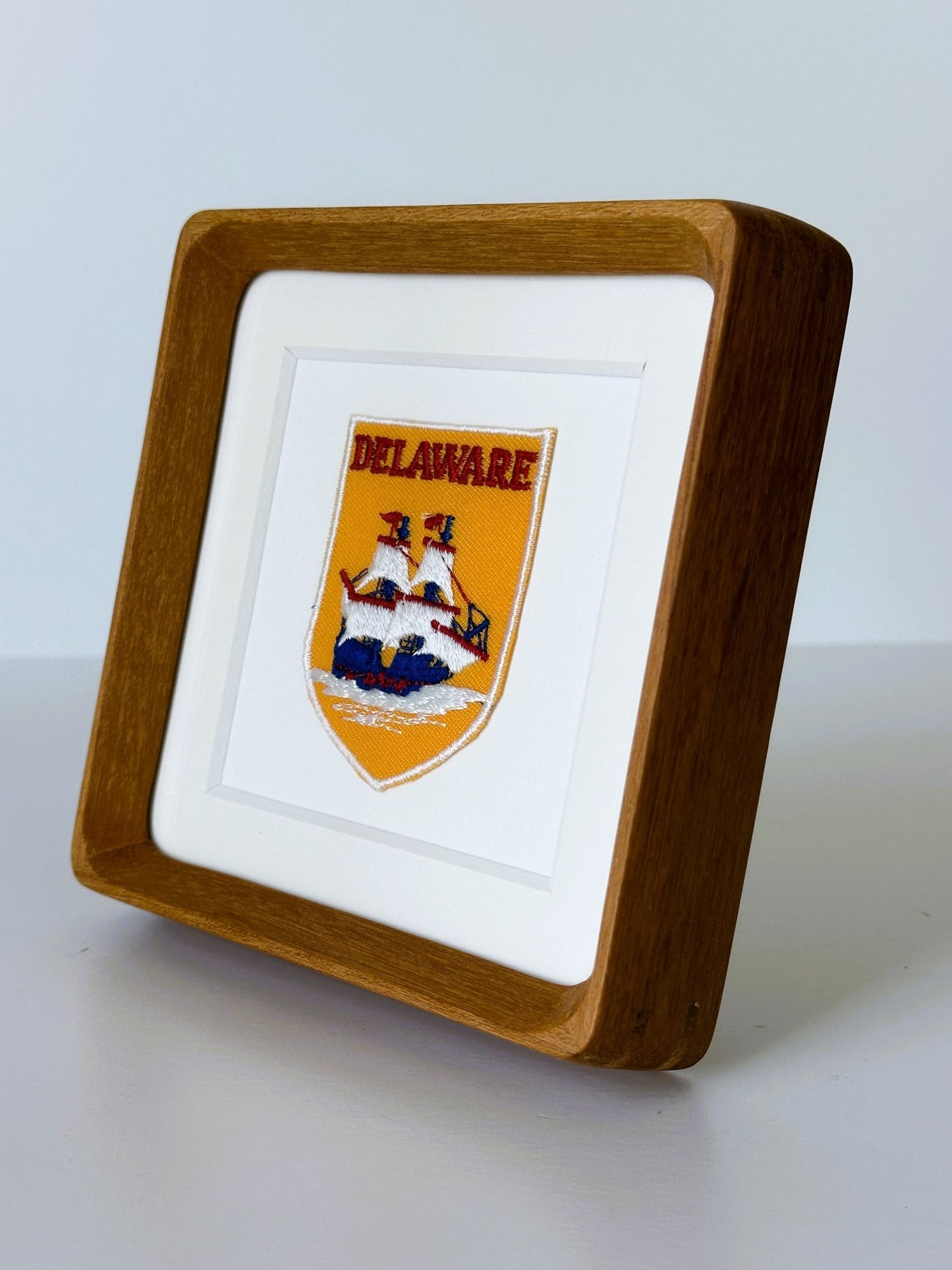 Delaware Tall Ship Vintage Framed Travel Patch