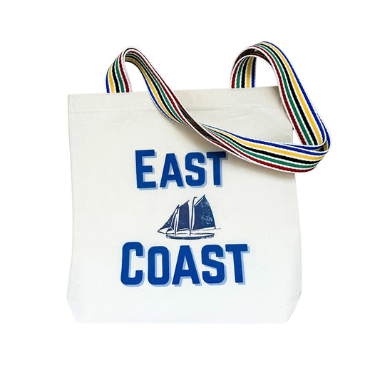 East Coast Sailboat Block Print Tote Bag