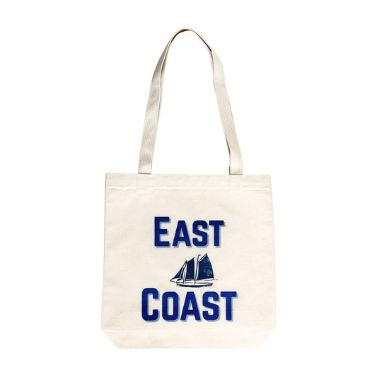 East Coast Sailboat Block Print Tote Bag