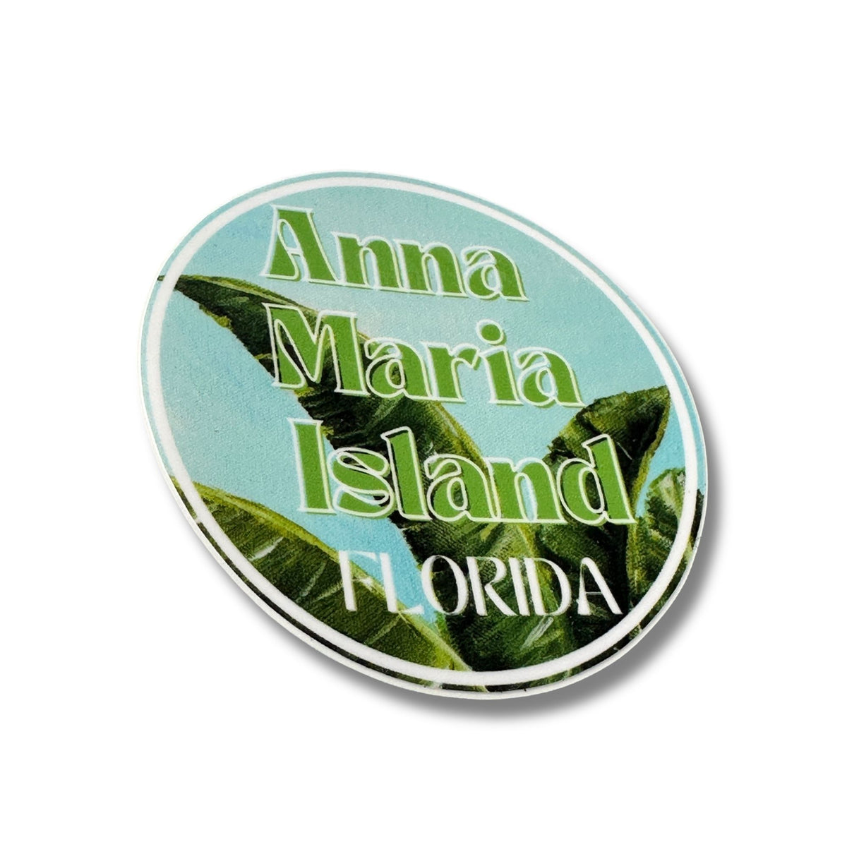 Florida Anna Maria Island Banana Leaves Painting Weatherproof Sticker