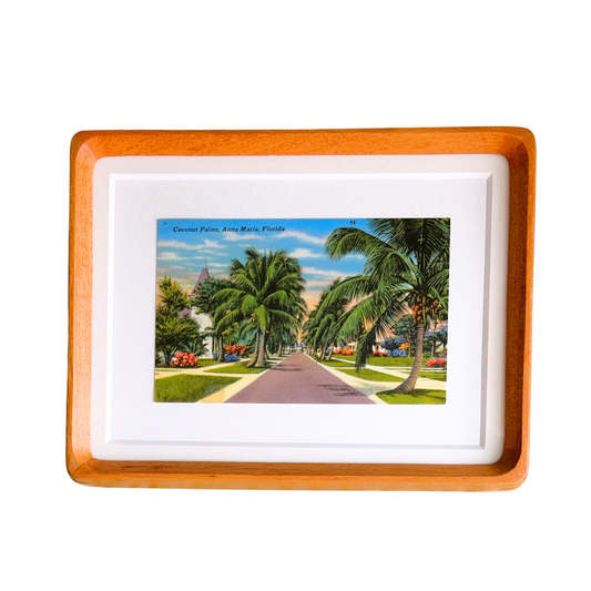 Florida Anna Maria Island Pine Ave Framed Vintage Postcard