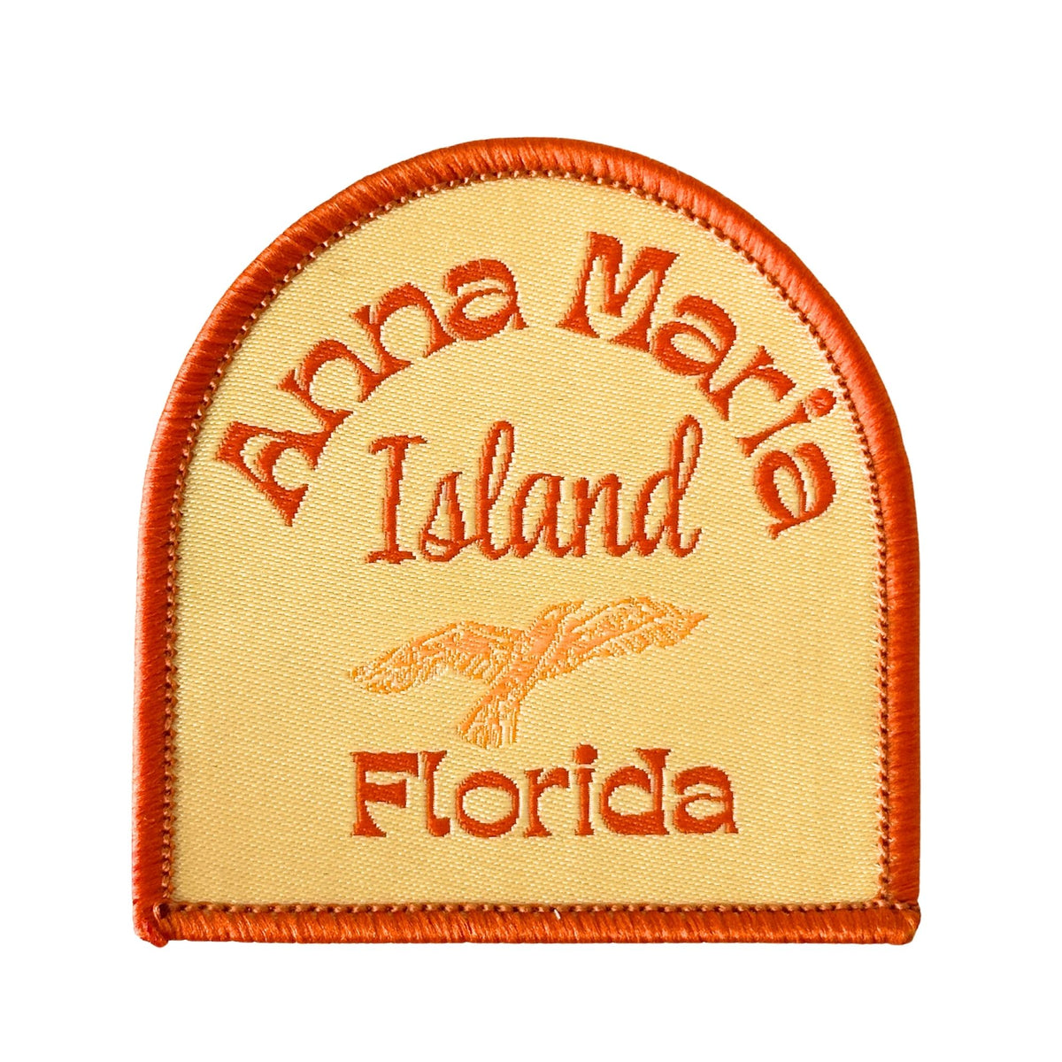 Florida Anna Maria Island Seagull Block Print Small Woven Patch