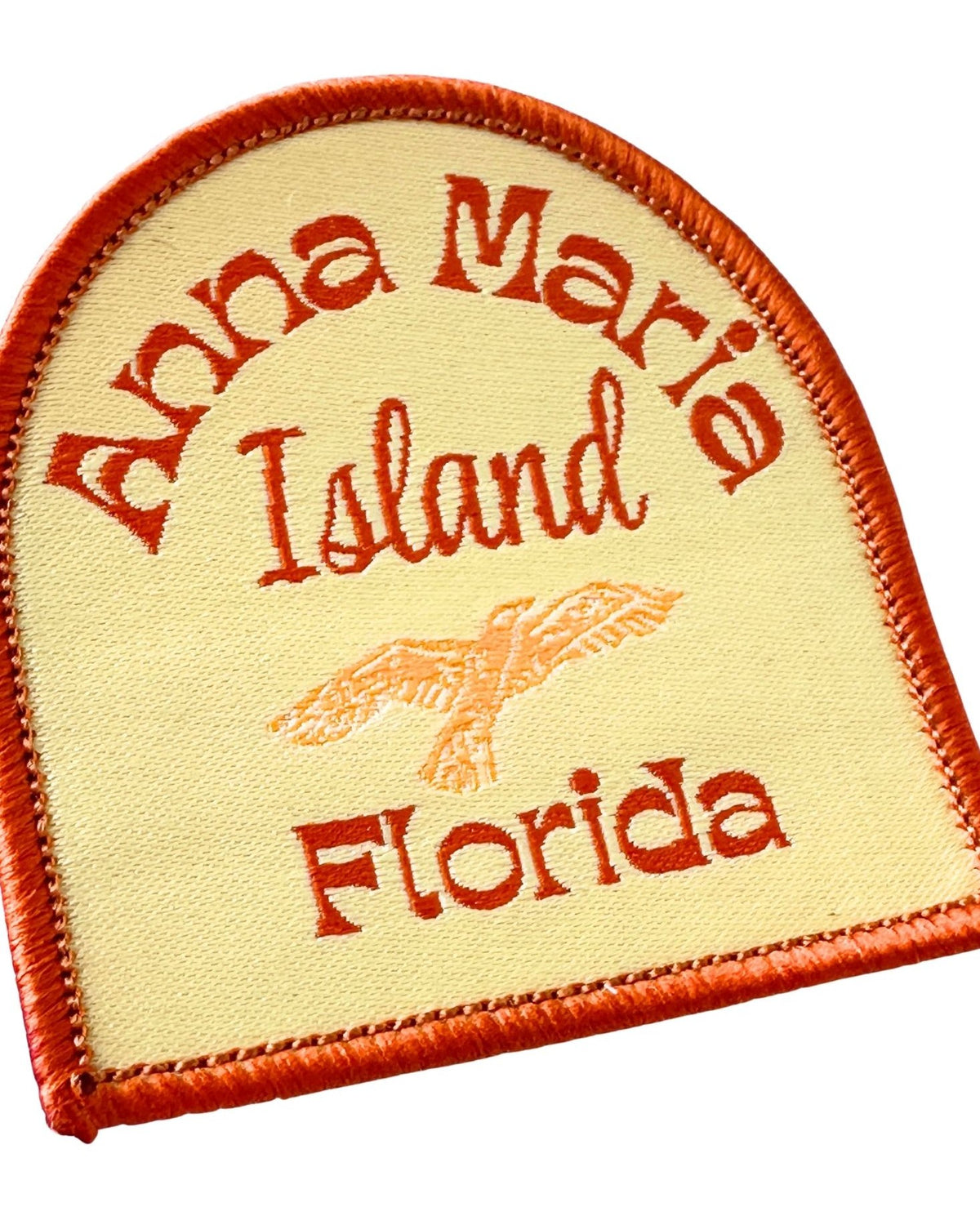 Florida Anna Maria Island Seagull Block Print Small Woven Patch